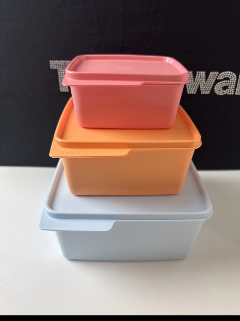 Tupperware Keep Tabs Container 2, 5, & 10.5 Cup Set of 3 Keep Tab New